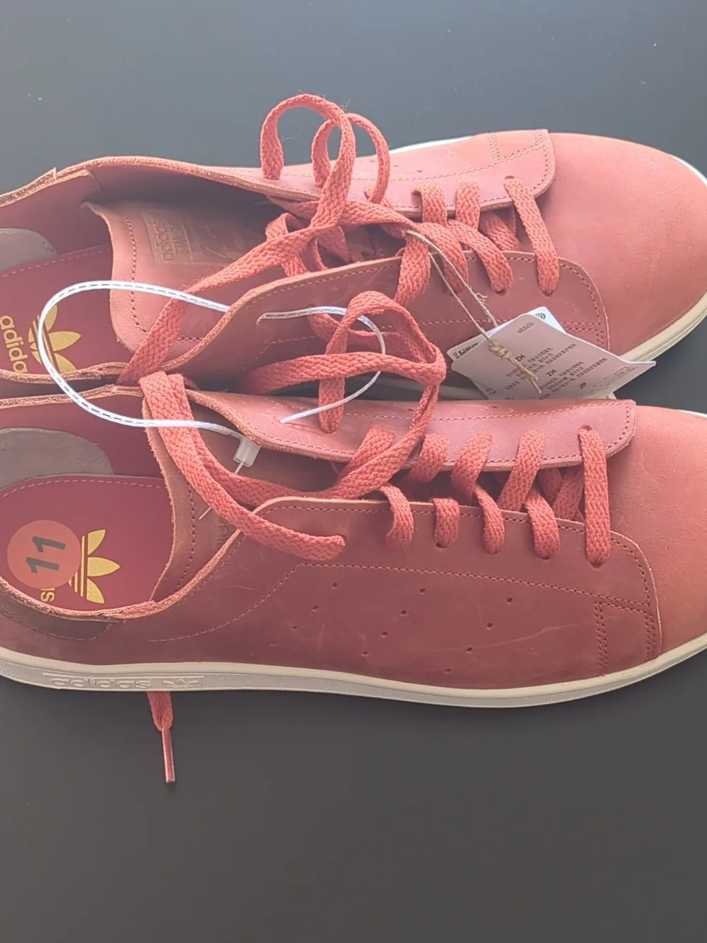 Adidas men’s Coral Red Court-Style Sneakers